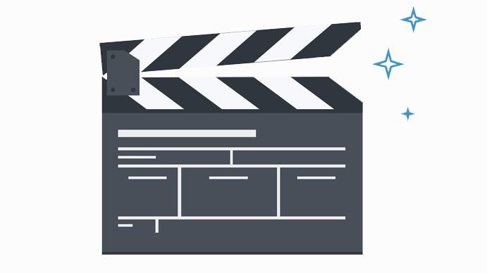 Suchintention wird mit einer Filmklappe illustriert