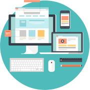 Illustration mit Displays &Tastatur für Webdesign aus Alsdorf!